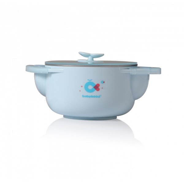 Набір дитячого посуду Babyhood 3 в 1 для годування блакитний (BH-405B) (6923149602963)