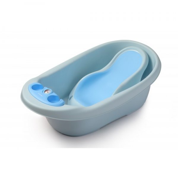 Ванночка с термометром Дельфин, голубая Babyhood