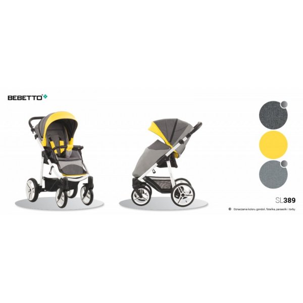 Прогулочная коляска Bebetto NICO (SL389) серый/желтый