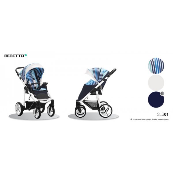Прогулочная коляска Bebetto NICO (SLS01) серый/синий