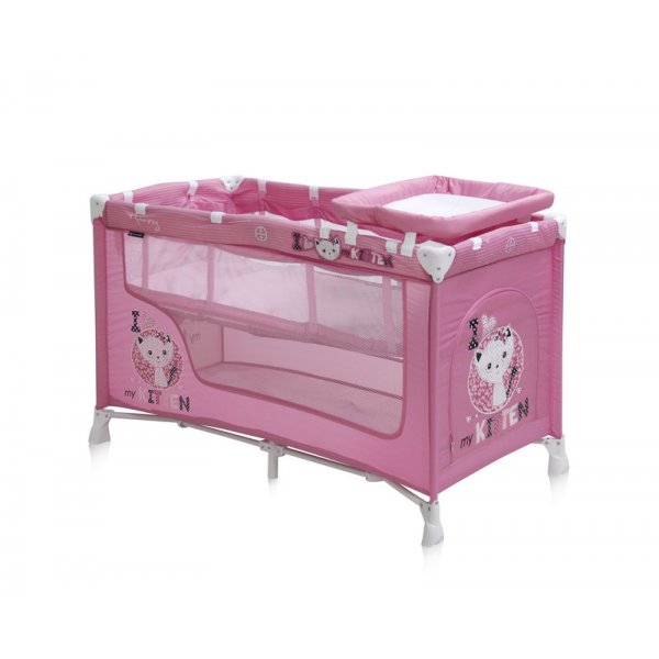 Манеж-кровать Lorelli Nanny 2 layer pink kitten