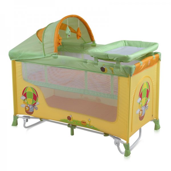 Манеж-ліжко Lorelli Nanny 2 Layer Plus Rocker Multicolor Balloon