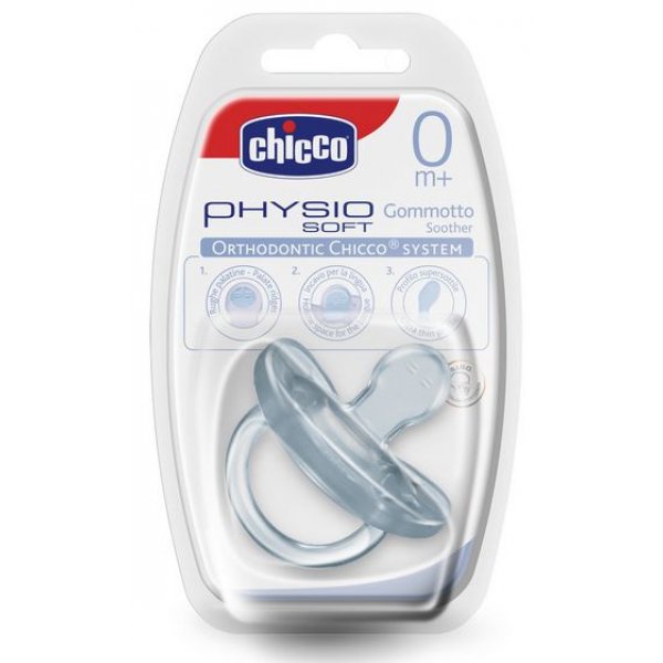 Пустышка литая Chicco Physio, силикон, 0м+
