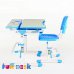 Растущая парта + стульчик для школьника Fundesk Lavoro Blue