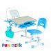 Растущая парта + стульчик для школьника Fundesk Lavoro Blue