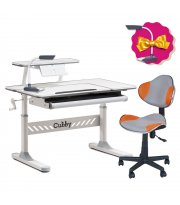 Комплект для подростка парта-трансформер Cubby Tulipa Grey + кресло FunDesk LST3 Orange-Grey