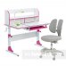 Комплект для девочки растущая парта для школьников Cubby Nerine Pink + кресло для дома FunDesk Primo Grey