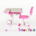 Растущая парта + стульчик для школьника Fundesk Lavoro Pink