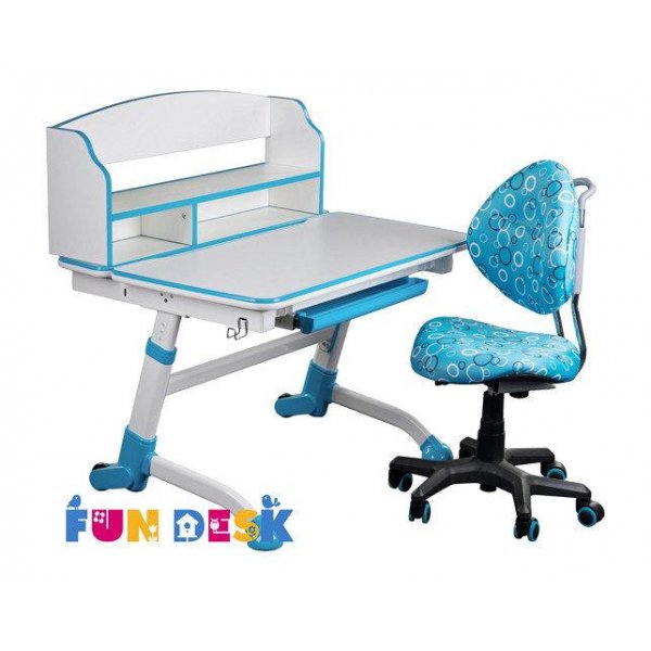 Детская парта-трансформер для дома FunDesk Volare II Blue + Детское кресло SST5 Blue