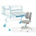 Комплект парта-трансформер FunDesk Amare II Blue з шухлядою + крісло для будинку FunDesk Primo Grey