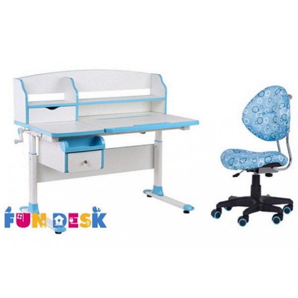 Дитячий стіл-трансформер FunDesk Sognare Blue + дитяче крісло SST5 Blue