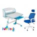 Дитяча парта-трансформер для школяра FunDesk Volare II Blue + Дитяче крісло LST5 Blue
