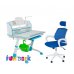 Дитяча парта-трансформер для школяра FunDesk Volare II Blue + Дитяче крісло LST5 Blue