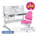 Детский комплект стол-трансформер FunDesk Libro Grey + универсальное кресло FunDesk Bravo Pink