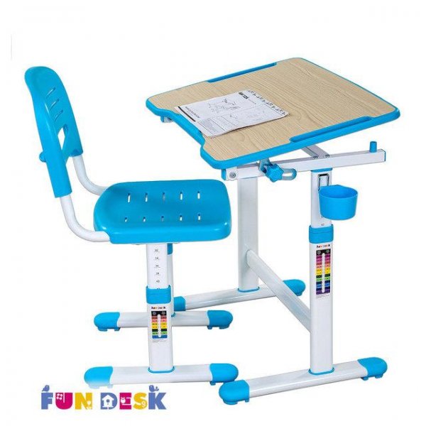 Комплект парта та стілець-трансформери FunDesk Piccolino II Blue