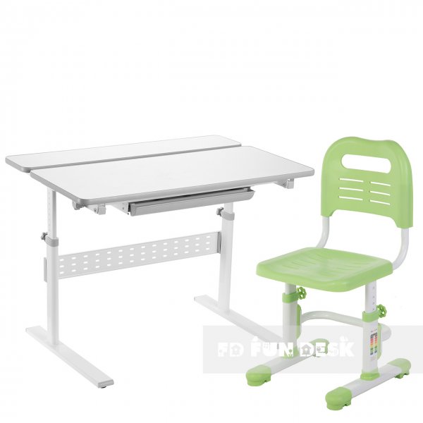 Комплект парта Colore Grey + детское кресло SST3L Green FunDesk