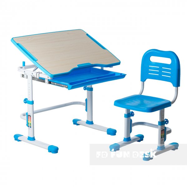 Комплект парта + стілець трансформери Vivo Blue FUNDESK