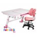 Парта-трансформер FunDesk Amare Pink, що росте, з висувною скринькою + Дитяче крісло SST6 Pink