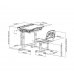 Ергономічний комплект Cubby парта та стілець-трансформери Vanda Grey