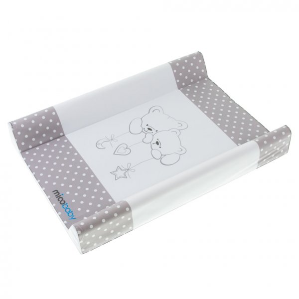 Пеленальный матрац Mioobaby детский малый Cuddle Bear (жесткий), grey dots(BG-200-003)
