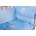Ліжко Qvatro з аплікацією (8 елем, зі змійками на захисті). Блакитний (котик з паличкою)