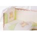 Ліжко Qvatro з аплікацією ЖАККАРД GOLD зі вставками (8 елем., без змійок на захисті) Бежевий з салатовими вставками (ведмедик сидить з жовтим серцем)