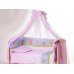 Ліжко Qvatro LUX (8 елем., зі змійками на захисті) Рожева (їжачок з ведмедиком, білкою)