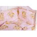 Постель Qvatro GOLD с рисунком (8 элем.,без змеек на защите) Розовые (мишка-мальчик и мишка-девочка спят)