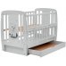 Кровать Babyroom Собачка маятник, ящик, откидной бок DSMYO-3 бук серый