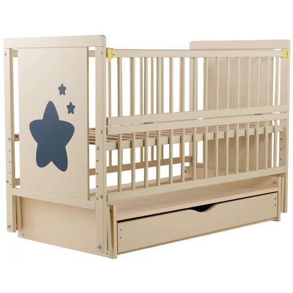 Ліжко Babyroom Зірочка Z-03 маятник, ящик, відкидний бік бук слонова кістка