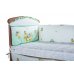 Постель Qvatro защита на стеночки в кроватке зеленая (слон и пчелы)