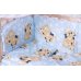 Постель Qvatro GOLD с рисунком (8 элем.,без змеек на защите) Голубые (мишка-мальчик и мишка-девочка спят)