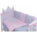 Дитяче ліжко Babyroom Classic Bortiki-01 (6 елементів) рожевий-білий-сірий (кекси)