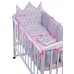 Дитяче ліжко Babyroom Classic Bortiki-01 (6 елементів) рожевий-білий-сірий (кекси)