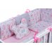 Детская постель Babyroom Classic Bortiki-01 (6 элементов) розовый-белый-серый (кексы)