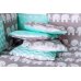 Дитяче ліжко Babyroom Bortiki lux-08 elephant бірюзовий-сірий