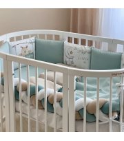 Комплект постельного белья для новорождённого Арт Дизайн "Игрушки" 140х70 цвет мятный