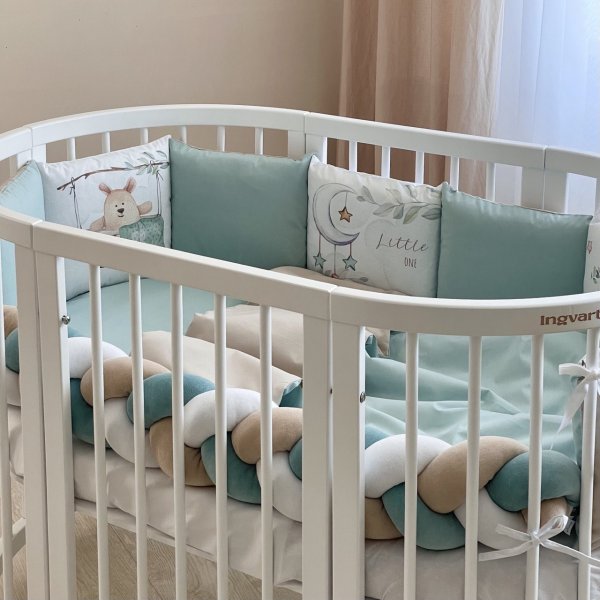 Комплект постельного белья для новорождённого Арт Дизайн "Игрушки" 140х70 цвет мятный