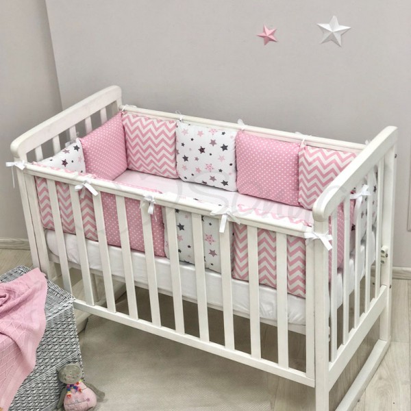 Бортики Baby Design Stars рожевий