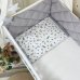 Комплект постельного белья для новорождённого Baby Mix Веточки, цвет серый