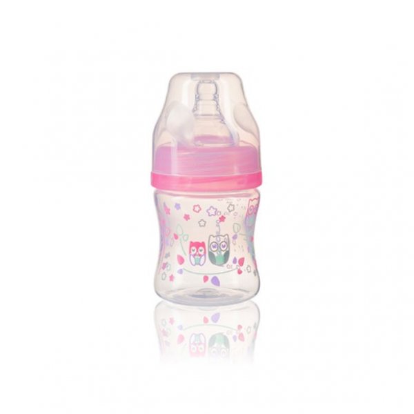 Бутылка антиколикова с широким отверстием (Розовый) 120 мл. (0+) "BabyOno"