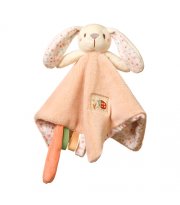 Обіймашка для малюків з брязкальцем "Веселий кролик" (25*25 см) "BabyOno"
