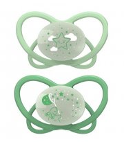 Пустушка "Мій бабочка НІЧ" Зелений (силикон) 0 - 6 місяців (2шт. + футляр-стерилізатор)