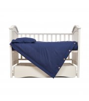 Змінне ліжко 3 ел. Twins Linen, dark blue, синій
