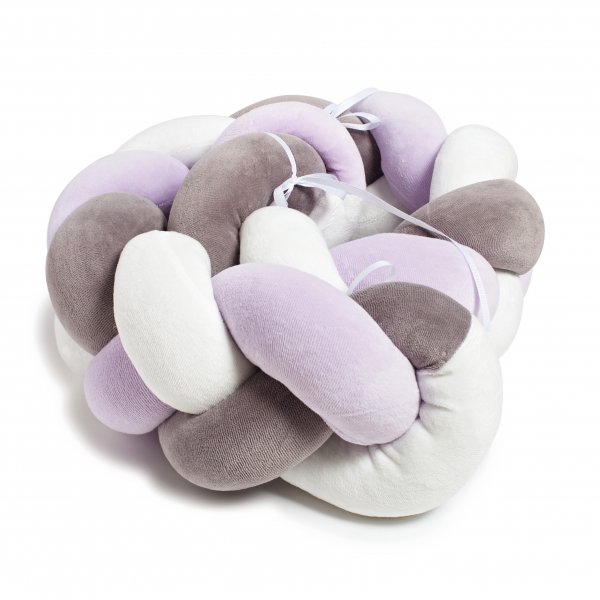Бампер - кіска в дитяче ліжечко Twins 3-х прядна 120 см 2020 K3-120-11, fiolet, лаванда