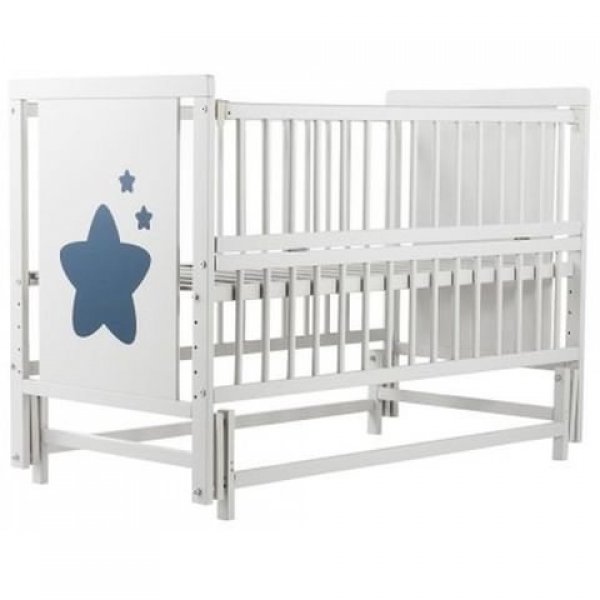 Красиве Дитяче ліжко Дубок Зірочка без ящика 9800-DZ-01, білий, білий