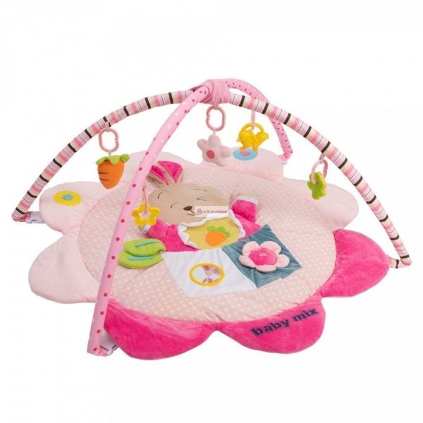 Коврик развивающий Baby Mix Кролики 45511, розовый