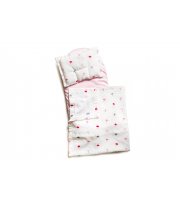 Набор в коляску Twins муслиновый (плед, подушка, наматрасник на рез) 1499-TM-20-U08, Umbrella pink, белый / розовый
