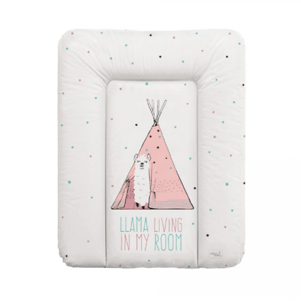 Пеленальний матрац Cebababy 50x70 Lolly Polly W-143-120-607, Lama, білий/рожевий