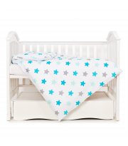 Змінне ліжко 3 ел Twins Eco Stars 3090-TS-03, Lagoon blue, блакитний/білий